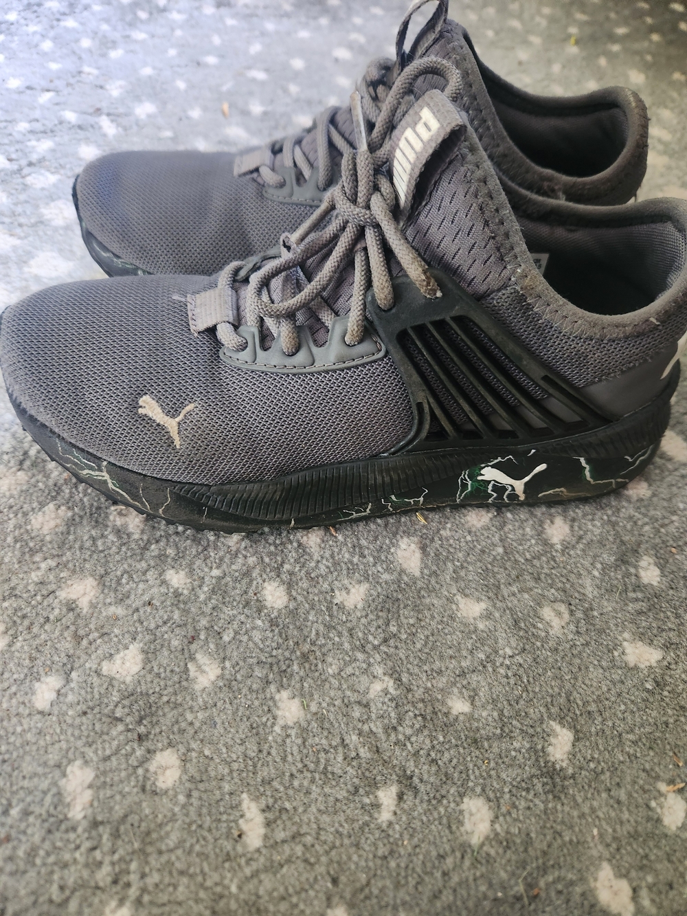 Puma Grey Mesh Athletic Sneakers - Picture 2 of 7